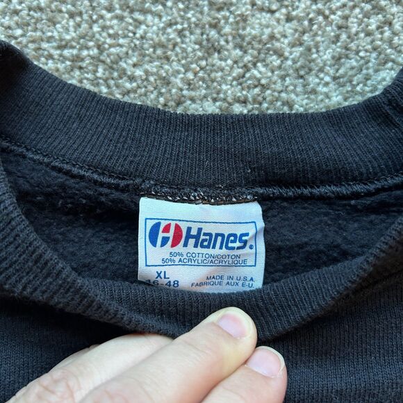 VINTAGE 80S HARD ROCK SAN FRANSISCO FADED BLACK CREWNECK SWEATSHIRT HANES XL - Picture 4 of 6